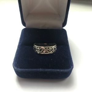 Silver band with flowery design!!